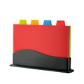 Set di 4 taglieri in plastica PP colorati con elegante supporto nero per cucina - Ispessito (Scatola a Colori)