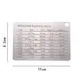 Stainless steel kitchen conversion chart for liquid and dry measurements 11x8.5cm - Stainless Steel Baking Conversion Chart