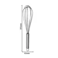 Manual stainless steel egg whisk with 305mm height and 65mm width dimensions - 12 Inch