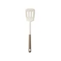 Premium heat-resistant slotted silicone turner spatula in creamy white and brown - Slotted Spatula
