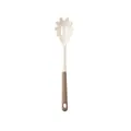 Heat-resistant silicone pasta server fork tool in cream and brown bicolor design - Pasta Server
