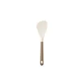 Heat-resistant cream silicone spatula featuring a cute winking smiley face and khaki handle - Rice Spoon