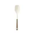 Heat-resistant two-tone silicone cooking spoon with ergonomic taupe handle for non-stick pans - Spoon