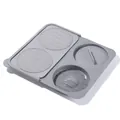 Gray silicone burger press mold for making uniform beef patties in non-stick round shapes - Gray