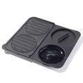 Black non-stick silicone burger press mold for making round hamburger meat patties - Black