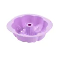 Purple fluted silicone cake mold for DIY baking and easy release fluted bundt pan - Pumpkin Shape (HX20260627) / Purple