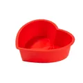 Red heart-shaped silicone cake mold for non-stick baking DIY. - Heart Shape (HX20260627) / Red