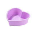 Purple heart-shaped silicone cake mold for DIY baking, heat resistant and easy release - Heart Shape (HX20260627) / Purple