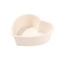 Premium cream-colored heart-shaped silicone baking mold for DIY homemade cakes and bread - Heart Shape (HX20260627) / White