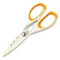 Stainless steel kitchen scissors with orange handle and protective sheath for poultry - Orange White