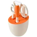 Handige 5-delige keukengereedschapset met oranje houder: dunschiller, schaar en opener set - Ovale Basis / 5-delige set