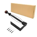 Black wall-mounted paper towel holder with installation hardware and packaging box - Paper Towel Rack (Boxed)