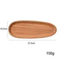 Acacia wood oval serving tray, size 27.5x10.5cm, weight 150g, handcrafted snack plate - Style B (Long Oval)