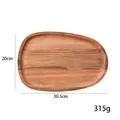Natural acacia wood irregular serving tray, variant showing 30.5x20cm size and weight - Style E (Large Irregular Oval)