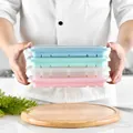 Professional stackable 18-grid silicone ice cube trays with lids for DIY popsicle making - Blue Gold / Clear