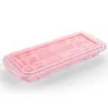 Vaschetta per ghiaccio quadrata in silicone rosa a 18 scomparti con coperchio - Rosa Adorabile