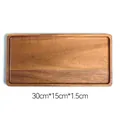 Bandeja rectangular de madera de acacia para aperitivos y fruta, estilo japonés, 30x15x1,5cm - Extra grande