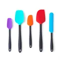 Vibrant 5-piece heat-resistant silicone spatula and scraper set for baking and cooking - Five-Piece Set