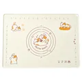 Cream silicone baking mat with cute cartoon orange cat and measurements for dough rolling. - 86*61cm Pastry Mat