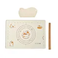 3-piece thickened silicone kneading mat set with cartoon orange cat and rolling pin - 70*50cm Pastry Mat 3-Piece Set