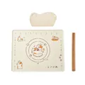 Premium three-piece baking set with cartoon cat silicone kneading mat, scraper, and rolling pin. - 50*40cm Pastry Mat 3-Piece Set