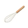 Durable white silicone wire whisk with premium ergonomic wooden handle kitchen tool - Whisk