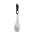 Cucharón de sopa moderno de silicona blanca con mango ergonómico negro para colgar - Cucharón para sopa / 1 Pieza