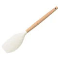 Premium heat-resistant creamy white silicone spatula with a natural beech wood handle - Spatula