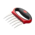 Stainless steel meat shredder bear claws with red and black ergonomic handle for BBQ - Single Bagged / Red