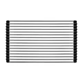 Foldable 304 stainless steel roll-up dish drying rack with black silicone edges for kitchen - Black