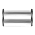 Foldable 304 stainless steel roll-up dish drying rack with grey silicone edges for sink - Gray
