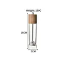 Transparent acrylic pepper mill with oak lid, 16cm height and 5cm diameter, weighs 199g - Medium (16CM)