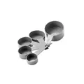 6-piece grey plastic measuring cup and spoon set with storage ring for baking tools - 5-Piece Measuring Cups Set / Gray