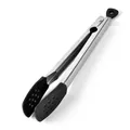 Pinzas de cocina profesionales de acero inoxidable 304 con puntas de silicona negra - Tipo estándar / Negro