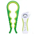 Green and white multi-functional manual jar and bottle opener set - Set / White Green