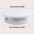 White 10-inch rotating plastic cake turntable with 28cm top surface and 23cm base - Regular Fit / 28cm
