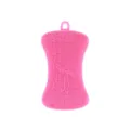 Cepillo lavaplatos de silicona PE rosa con cerdas suaves y diseño de gancho para colgar - Rosa
