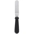Professional straight stainless steel cake spatula with ergonomic black plastic handle - Angled Spatula / 6 Inch