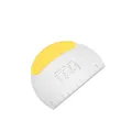 Professional semi-circular stainless steel dough scraper with scale and yellow grip handle - Rubber-Plastic Handle / Yellow