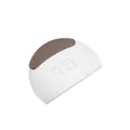 Professional semi-circular stainless steel dough scraper featuring brown handle and measurement markings - Rubber-Plastic Handle / Brown