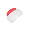 Semi-circular stainless steel dough scraper with scale markings and red non-slip handle - Rubber-Plastic Handle / Red