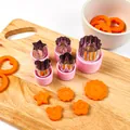 Stainless steel vegetable cutter set with pink protective handles for DIY food shapes - Five-Piece Set / Pink
