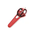Heavy duty stainless steel detachable kitchen shears with red magnetic protective sheath - Red & Black