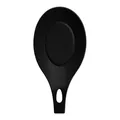 Heat resistant large black silicone spoon rest for stove top and kitchen counter - Black