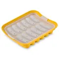 12-cavity yellow silicone sausage mold for homemade hot dogs and baby food making - Small Sausage Cavity Style / Silicone Mold With Lid / Yellow