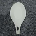 Large white silicone spoon rest for kitchen utensils with a convenient hanging hole - Cream