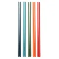 Set of 5 pairs of non-slip colorful silicone chopsticks with heat resistant steel core - 5 Pairs Set
