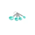 Professional set of four mint green measuring spoons with stainless steel handles for baking - 4-Piece Measuring Spoons Set / Four-Piece Set / Green