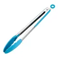Professional heat resistant blue silicone food tongs with stainless steel handle for BBQ - 12 Inch / Blue
