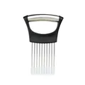 Soporte para cebollas y ablandador de carne de calidad en acero inoxidable 304 blanco - 14x9.2cm / Negro (Con Cubierta de Seguridad)